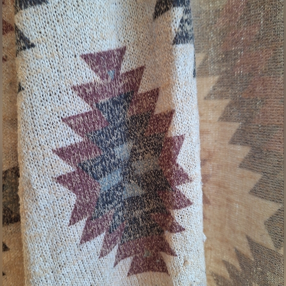 Knitted Cardigan, with Bohemian, knitted design at Thigh length with Hood - Picture 2 of 4